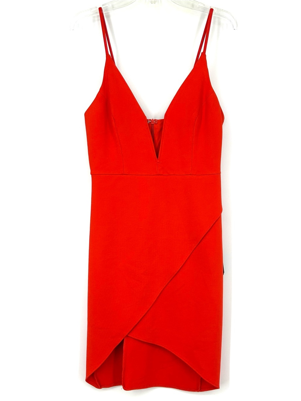 Lulus Dare To Take The Plunge Tulip Mini Dress Red